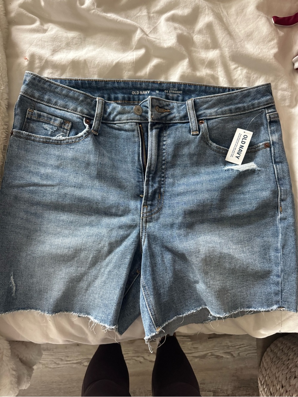 Old Navy Blue Distressed Denim Shorts